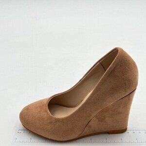FOWT Women's Classic Wedge Pumps Basic Closed Almond Toe Thick High Heels